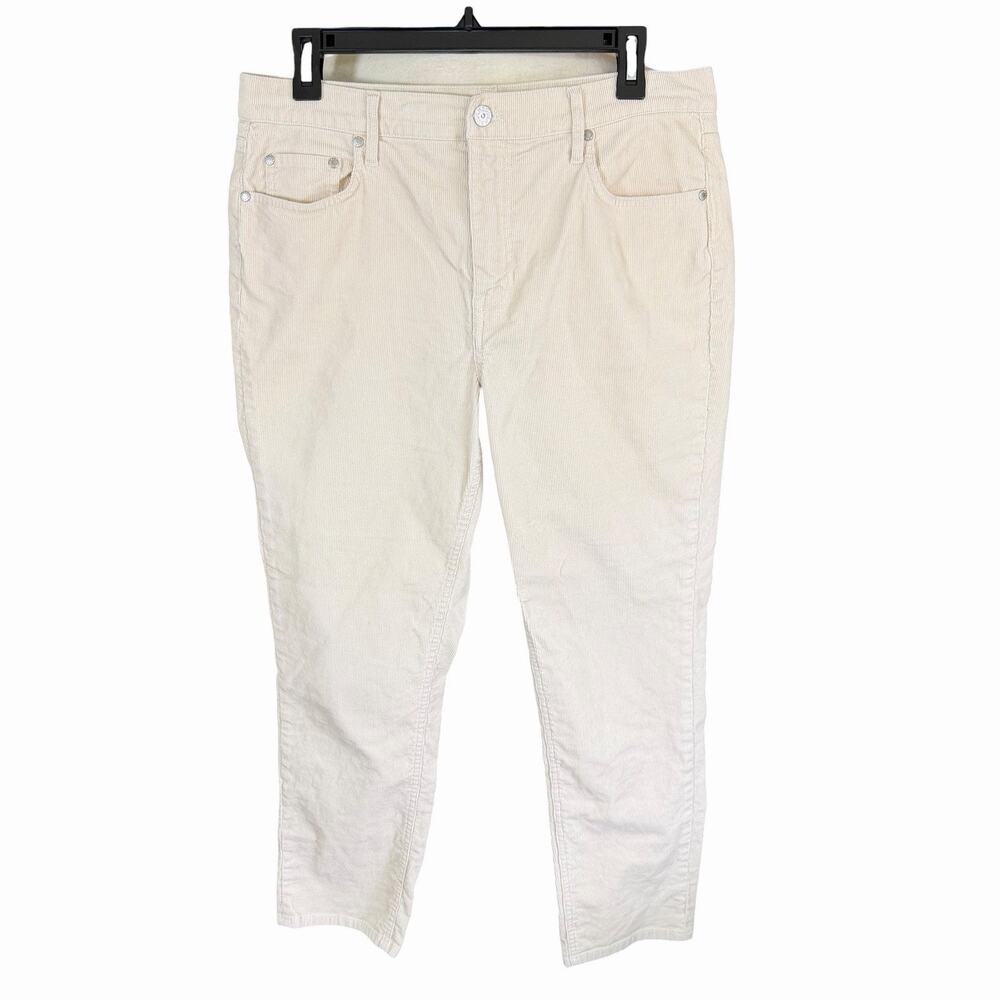 Boden Womens Corduroy Pants Ivory 10P Petites Minimalist Capsule Old Money Prep